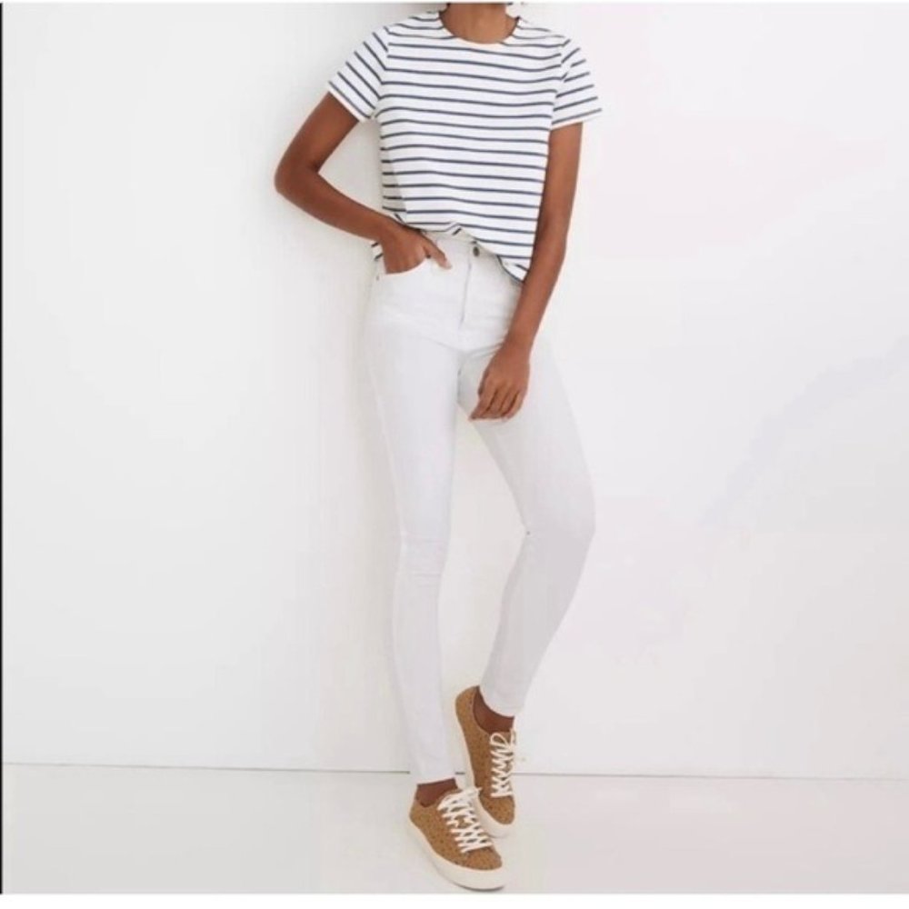 Madewell 10" High-Rise Skinny Jeans in Pure White